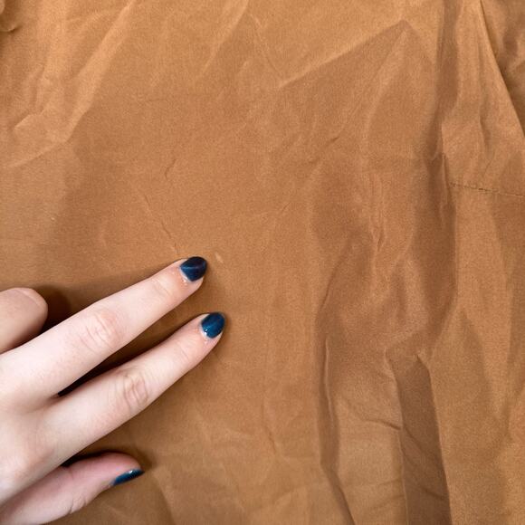 CINQ A SEPT Jackie Ruffle Trim Mini Dress Brown Tan Size Small Puff Sleeve - Picture 9 of 10